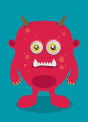 Cartoon monster in flat style. Happy halloween vector.