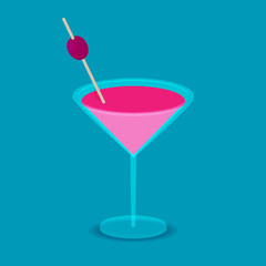 Isometric vector cocktail in flat style