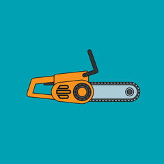 Chainsaw icon in flat style vector