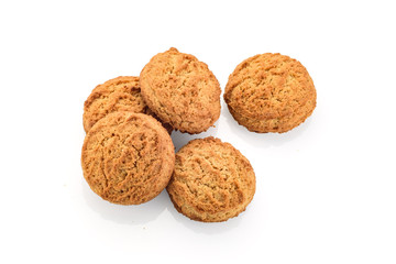 Sweet homemade cookies isolated on white background.