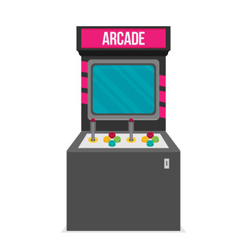 Retro arcade machine. Flat style vector illustration.