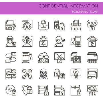 Confidantial Information , Thin Line and Pixel Perfect Icons.