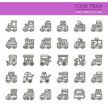Food Truck , Thin Line and Pixel Perfect Icons.