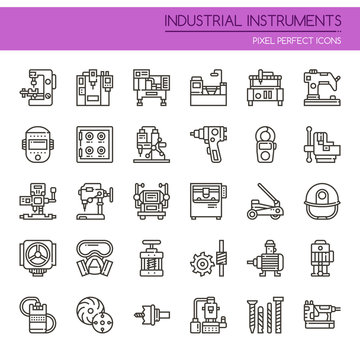 Industrial Instruments , Thin Line and Pixel Perfect Icons.