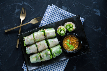 Fresh spring rolls.Vietnamese Food