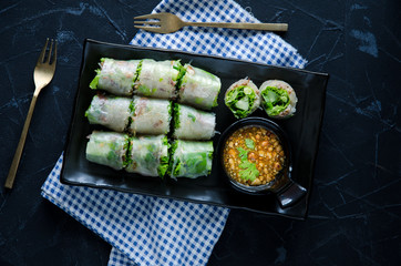 Fresh spring rolls.Vietnamese Food