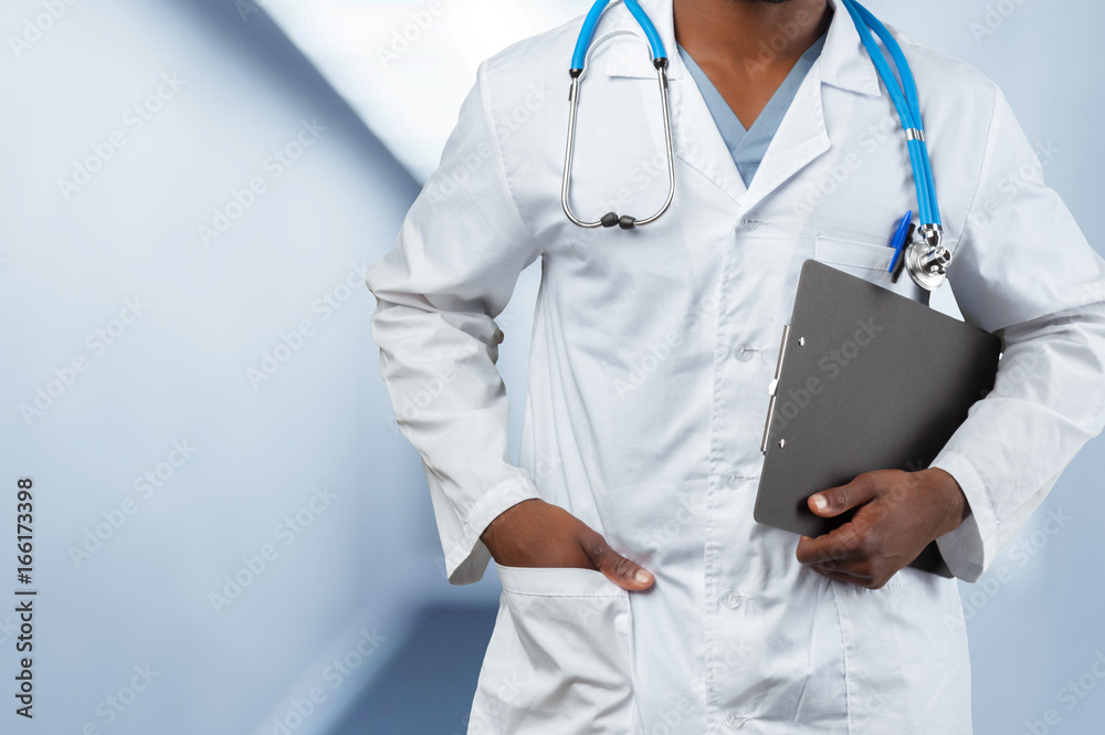 Wall mural African american medical doctor man.