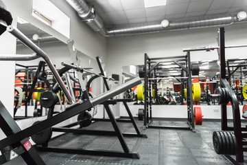 Fototapeta premium Gym interior with equipment