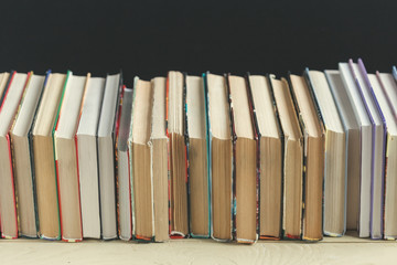 Composition with books on the table