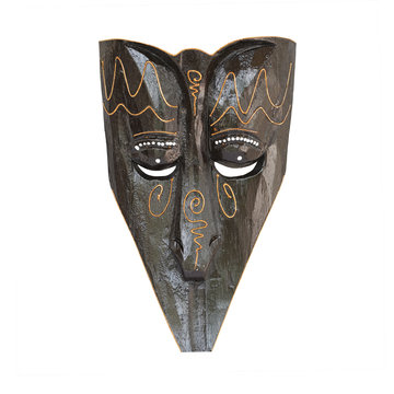 Indonesian Bali wooden mask on a white background