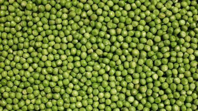 Sliding over shelled peas layer - abundance concept, top view