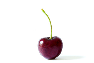 Image that use the light from nature of Red cherry isolated on white background with shadow.