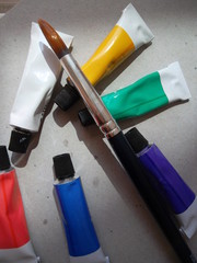 water colour and brush