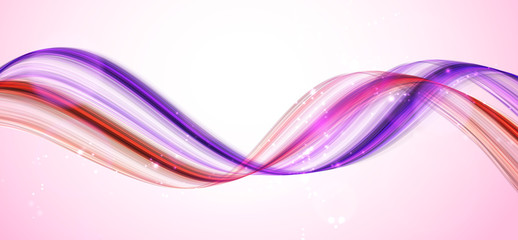 Vector background. Bright abstract wave on white, with light particles.