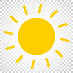 Sun icon vector illustration. Sun with ray symbol. Simple business concept pictogram on isolated background.