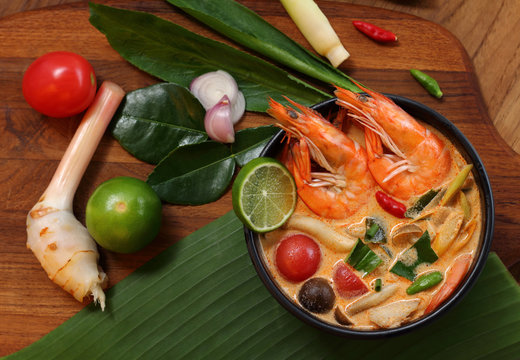 Tom Yum Goong  or Tom Yam Kung is soup food thai.