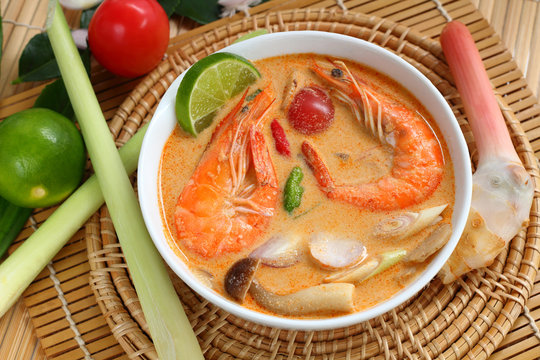 Tom Yum Goong  or Tom Yam Kung is soup food thai.