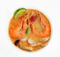 Tom Yum Goong  or Tom Yam Kung is soup food thai.