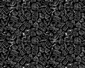 Naklejka premium Books collection, seamless pattern for your design