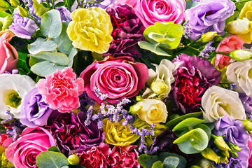 Fototapeta na wymiar Composition with bouquet of flowers