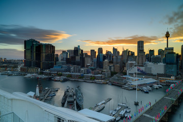 Fototapeta na wymiar Darling Harbour on sunrise