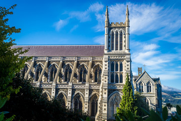 Side view photo of St. Joseph's Cathedral, Dunedin, New Zealand