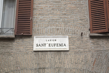 Sant Eufemia Street Sign, Modena