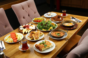 Rich and delicious breakfast table