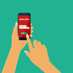 Emergency aid. Phone call ambulance © imdproduction