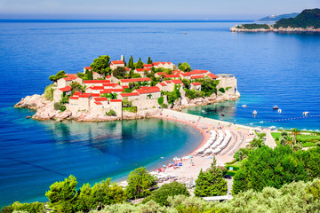 Sveti Stefan, Budva - Montenegro, Adriatic Sea - obrazy, fototapety, plakaty