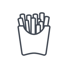 Fast food french fries line icon