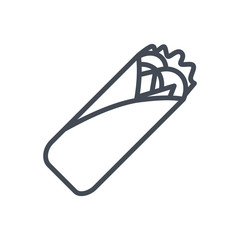 Fast food burrito line icon