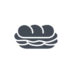 Fast food sandwich sub silhouette icon