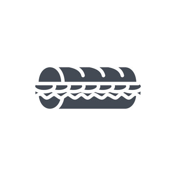recommend clip art: Fast food sub sandwich silhouette icon