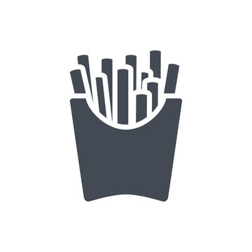 Fast Food French Fries Silhouette Icon