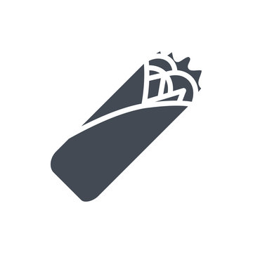 Fast food burrito silhouette icon