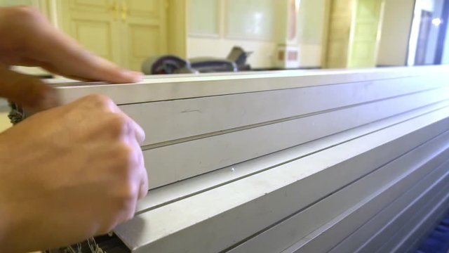 Multicolored Chipboard panels. close-up background