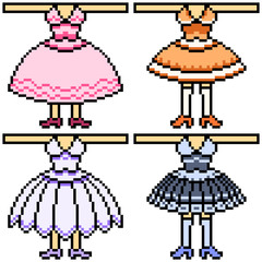 vector pixel art set dress