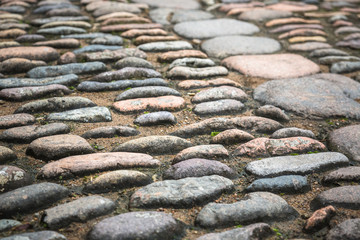 Full Frame Shot Of Pebble pavement in Lishui,Zhejiang province,China.