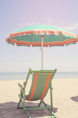 Beach chair and parasol sushade