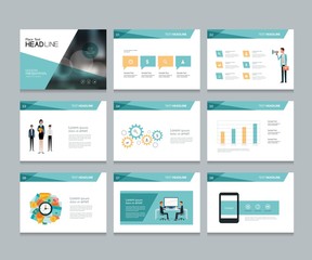 Naklejka na ściany i meble layout design template for business presentation , brochure page , and annual report page with cover background design and infographic elements template