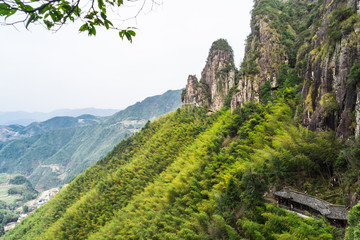 Fototapeta na wymiar Scenic view of green mountain landscape.