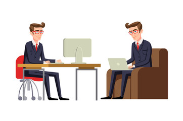 Fototapeta premium Vector modern flat design creative concept illustration on connectivity and team working in business and industry.