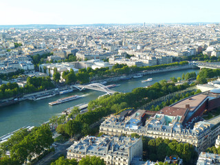 View over Paris, Seine, seen from Eiffel Tower - 166190160