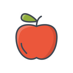 Fruits food apple colored icon