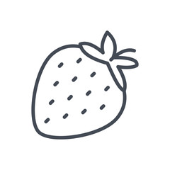 Food fruits strawberry line icon