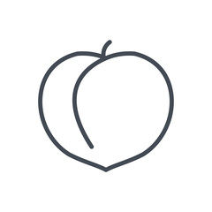 Fruits food peach slice line icon