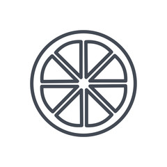 Fototapeta premium Fruits orange slice line icon