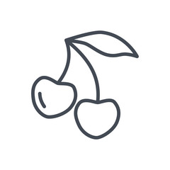 Fruits food cherry line icon
