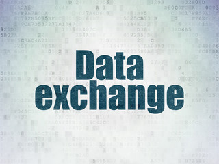 Information concept: Data Exchange on Digital Data Paper background